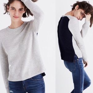 SALE! Madewell grey/ navy blue colorblock sweater